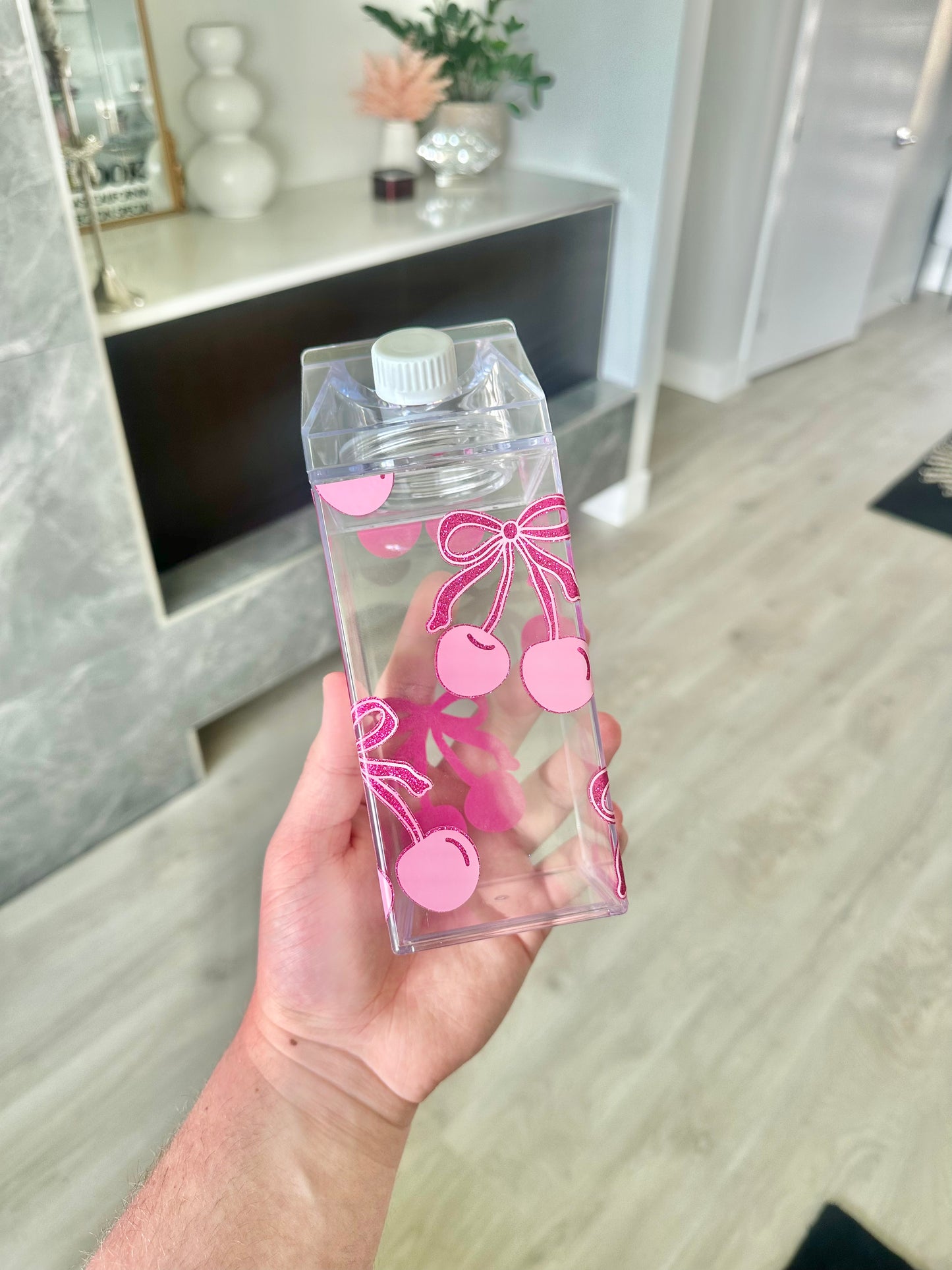 Cherry Bows Milk Cartoon