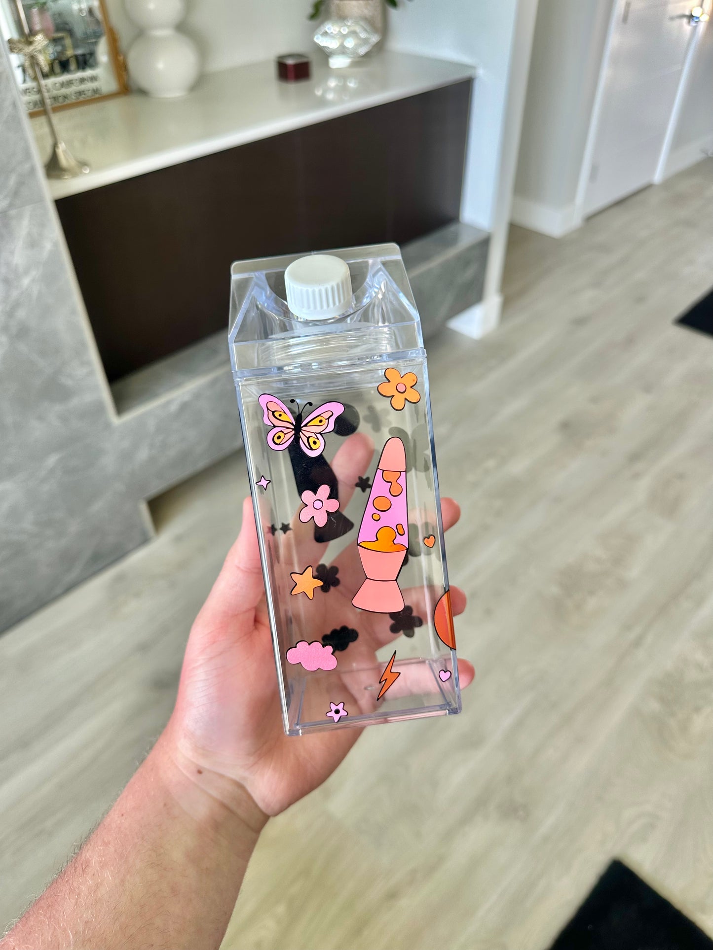 Retro Lava Lamp Milk Cartoon
