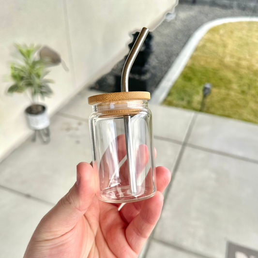 3.5oz Clear Mini Glass Can