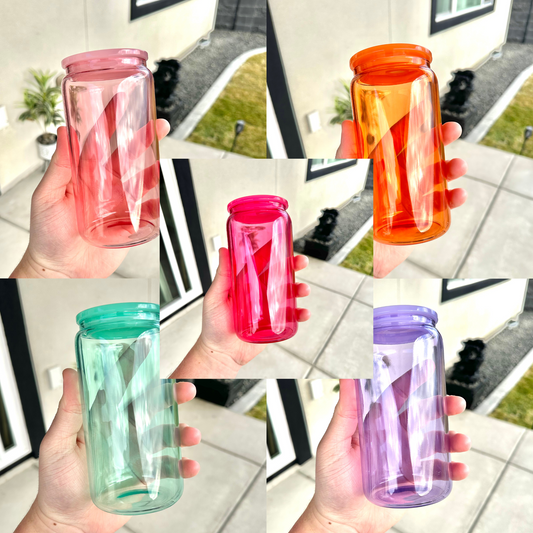 16oz Jelly Sublimation Glass Can