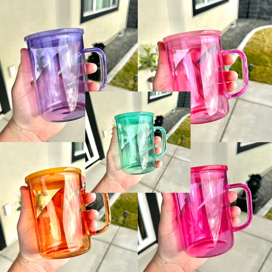 17oz Jelly Glass Mug Can With Handle