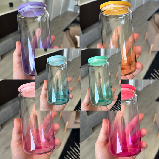 16 oz Ombre Glass Can